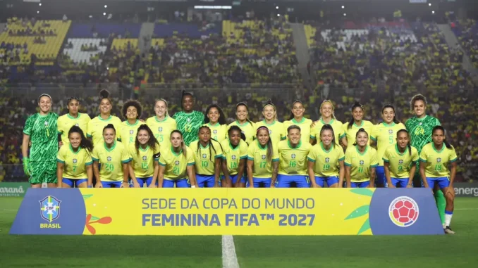 selecao_bras_fem_fut_amist_colombia Reprodução X / Seleção Feminina de Futebol